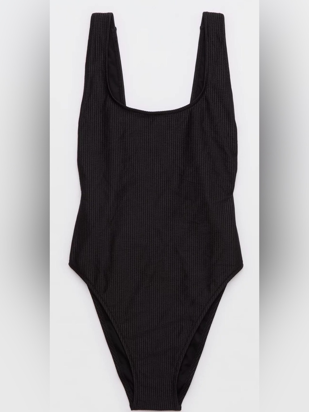 NWT Aerie Shine Rib Birthday Scoop Cheekiest One Piece Swimsuit Size L